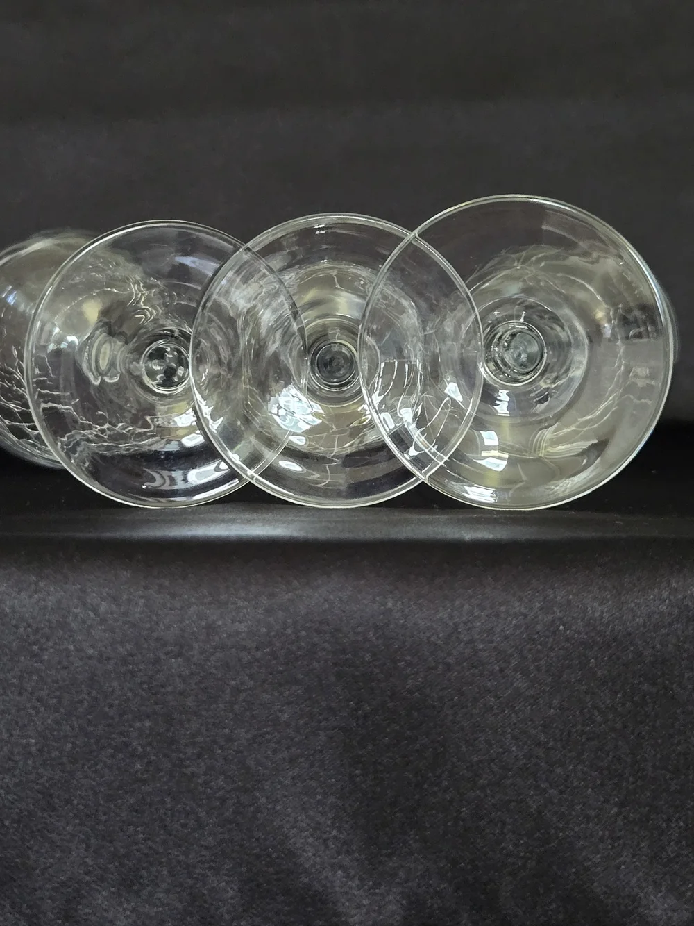 RARE Pier 1 Angled Crackle Glass 7pc Hostess Set - Carafe & 6 Hand-Blown Goblets